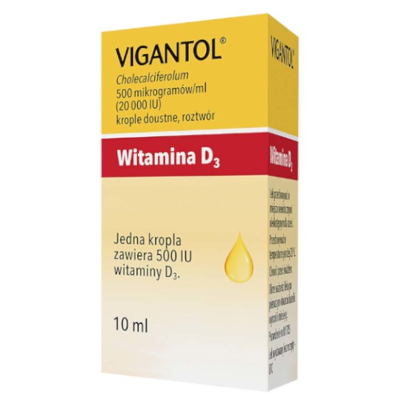 Vigantol 20 000 IU, witamina D3 w kroplach, 10 ml | Apteline.pl