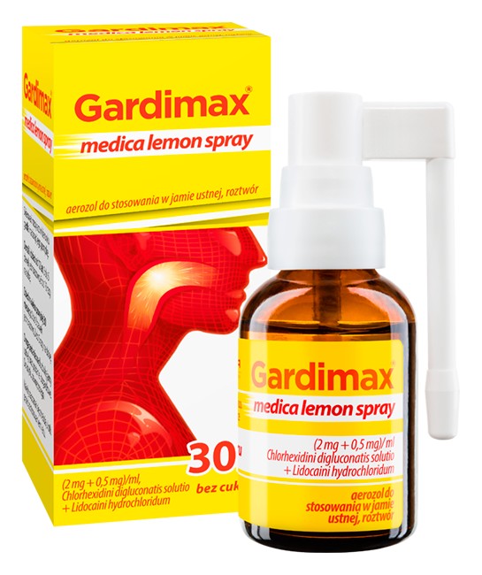 Gardimax medica lemon spray, (2 mg + 0,5 mg)/ml, aerozol do stosowania